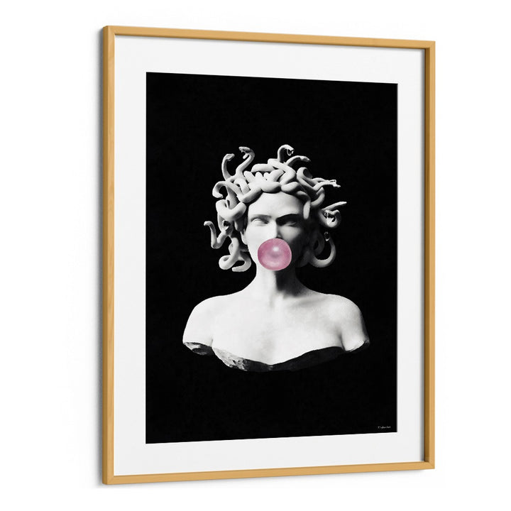 Medusa Pink Bubblegum, Altered Art Prints by Underdott features a whimsical take on the mythological figure.