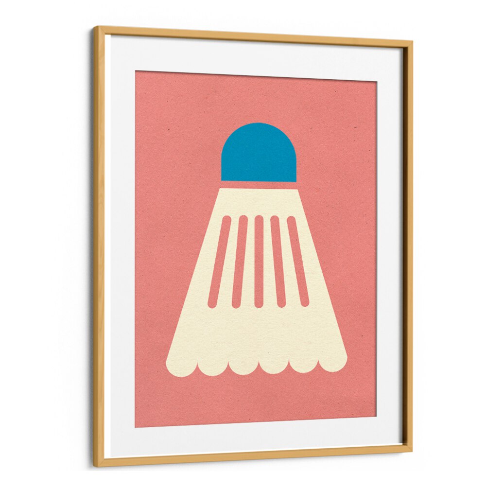 Stylish BADMINTIN WHITE BLUE sports poster featuring a vibrant shuttlecock design to inspire your game.