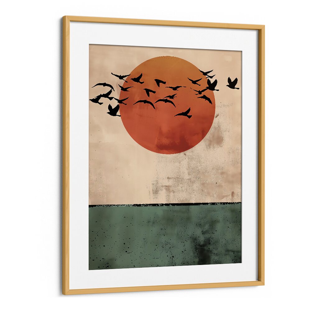 Stunning BIRDS FLYING IN THE SUNSET, LANDSCAPE PAINTINGS showcasing nature's beauty by Andreas Magnusson.