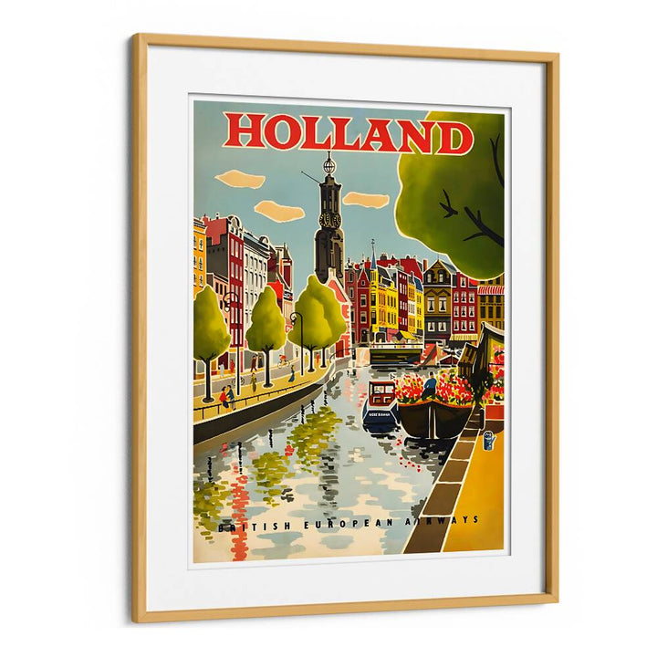 Colorful HOLLAND I, VINTAGE TRAVEL POSTERS showcasing iconic canals and charming architecture of the Netherlands.