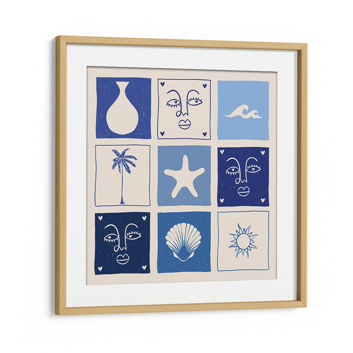 Colorful SEA CHILD, BOHO ART PAINTINGS featuring coastal motifs, perfect for enhancing your ocean-inspired decor.