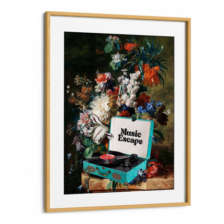 Vibrant MUSIC ESCAPE, FLORAL FLOWER PAINTINGS by Dikhotomy, blending floral artistry with a music theme.