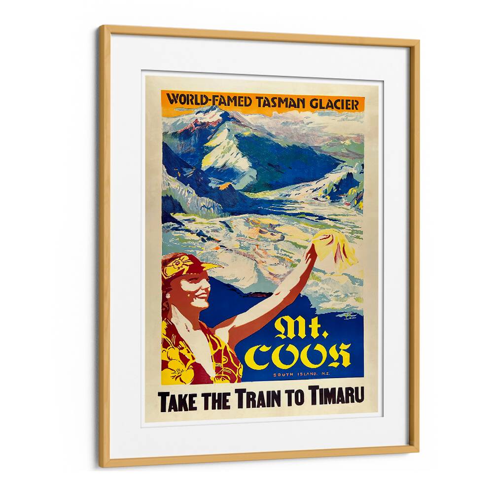 MT COOS Vintage Travel Posters showcase stunning artwork of the Tasman Glacier, perfect for home decor enthusiasts.