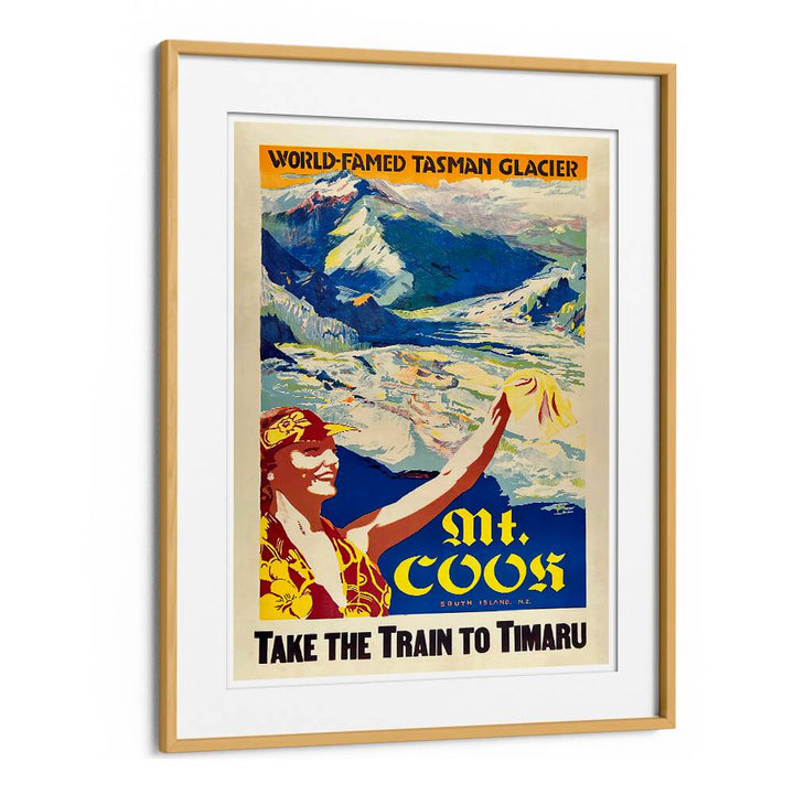 MT COOS Vintage Travel Posters showcase stunning artwork of the Tasman Glacier, perfect for home decor enthusiasts.
