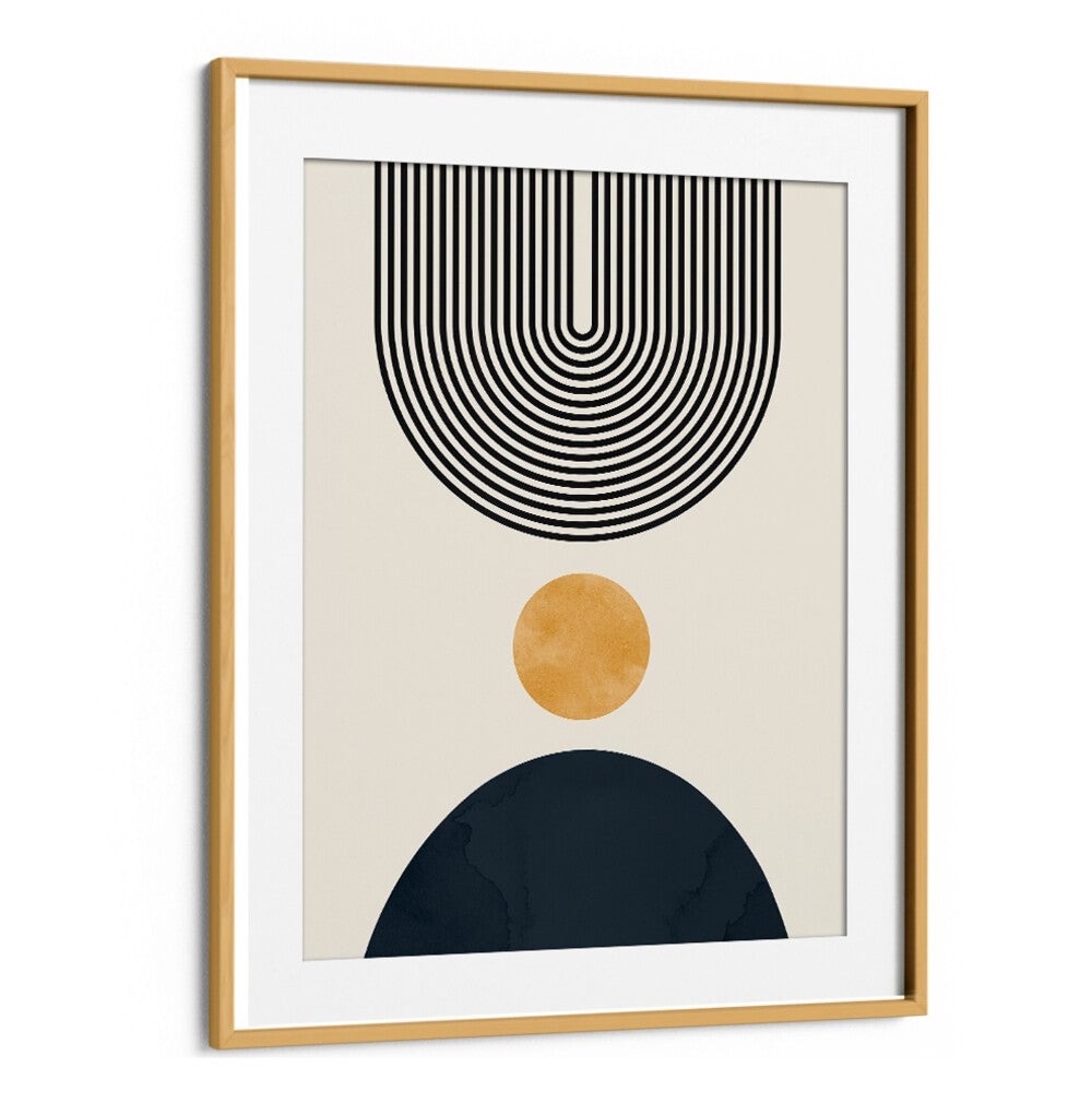 CIRCLES AND LINES 7, BOHO ART PAINTINGS feature modern geometric designs in a stylish frame, perfect for any decor.