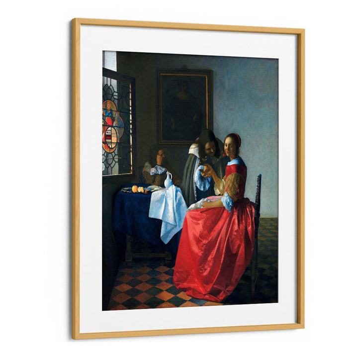 THE GIRL WITH GLASS  , VINTAGE PAINTINGS