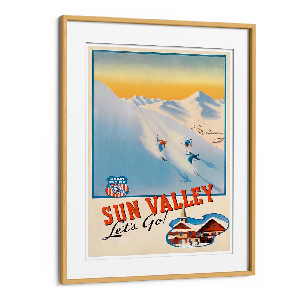 Discover the charm of SUN VALLEY with our VINTAGE TRAVEL POSTERS showcasing breathtaking winter landscapes.