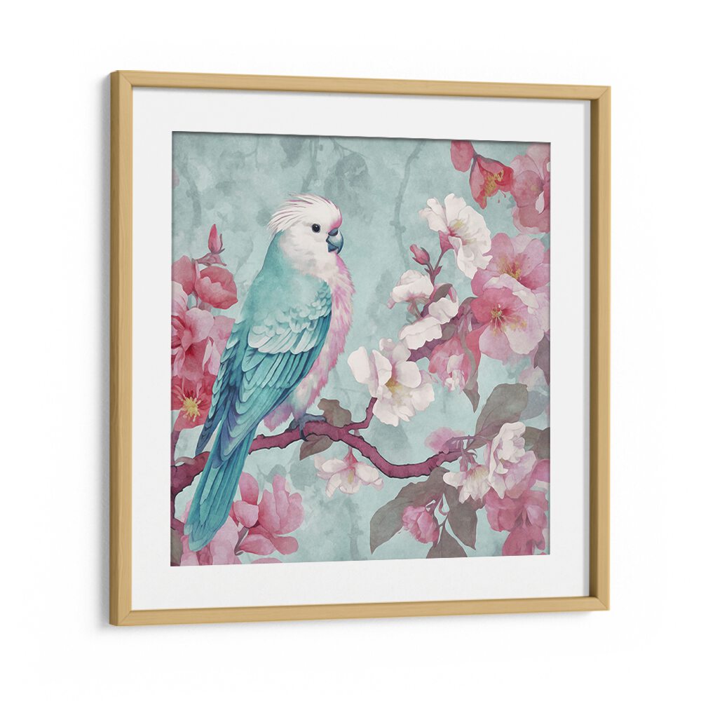 Brighten your decor with SAKURA SPRING BIRD, ANIMAL PAINTINGS showcasing a beautiful bird among cherry blossoms.