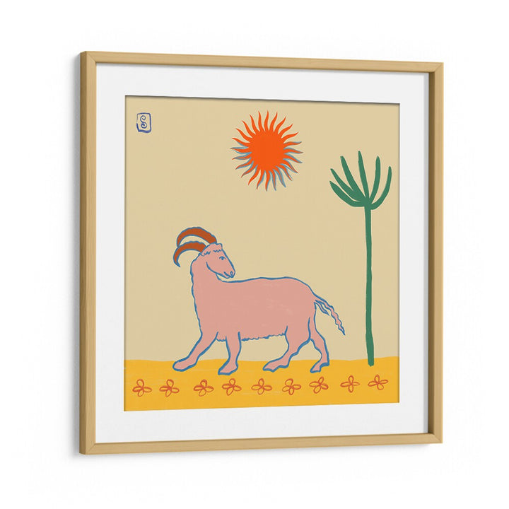 Stunning ARIES III, ZODIAC poster featuring a colorful goat design, perfect for adding elegance to any space.