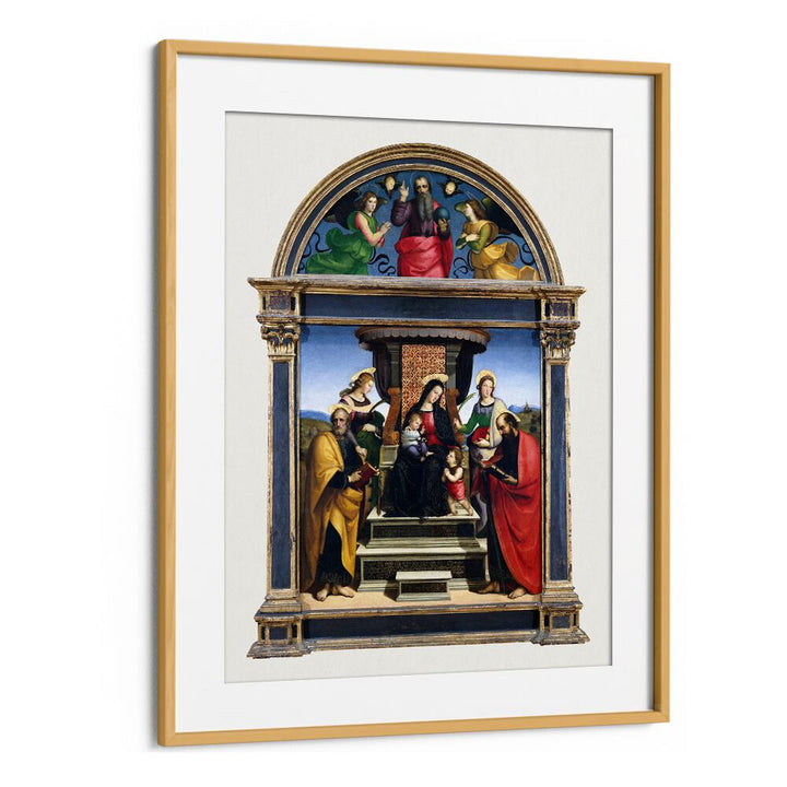 MADONNA AND CHILD ENTHRONED WITH SAINTS  , VINTAGE PAINTINGS