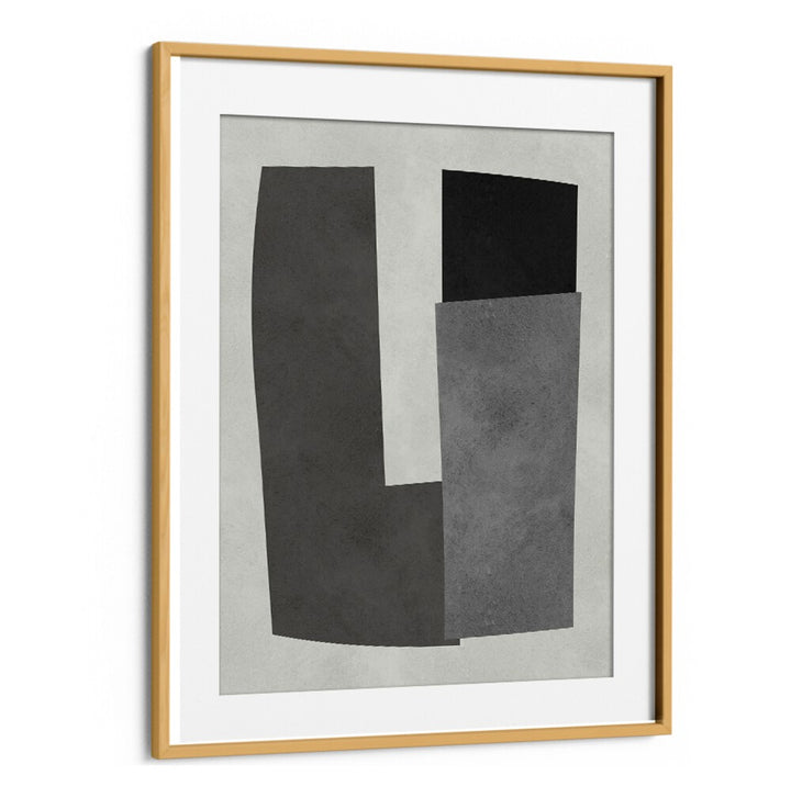 Geometric art print featuring modern shapes in shades of black and gray, perfect for contemporary decor. MODERN SHAPES X, GEOMETRIC ART PRINTS.