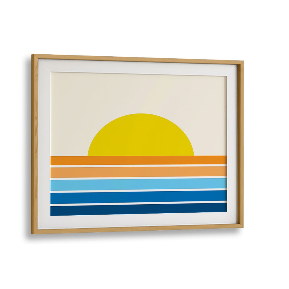 Brightly colored RETRO BEACH I, LANDSCAPE PAINTINGS, perfect for adding a coastal vibe to any space.