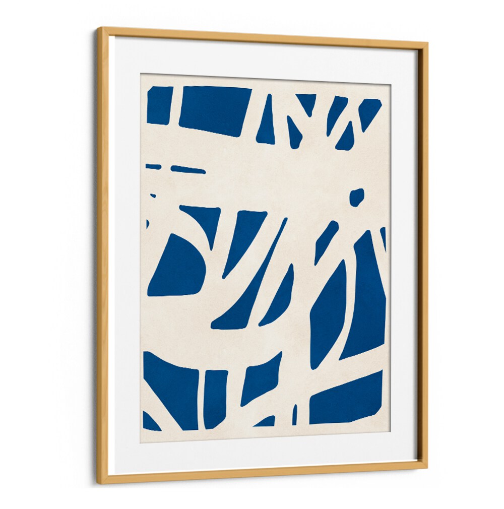 Bold blue shapes create a dynamic look in EXPRESSIVE LINES VII, ABSTRACT PAINTINGS, perfect for modern decor.