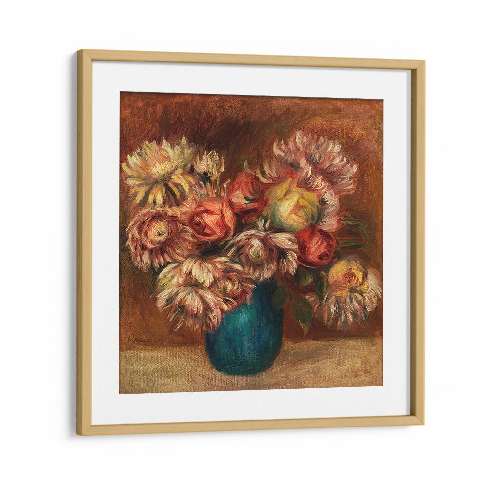 FLOWERS IN A GREEN VASE  , VINTAGE PAINTINGS