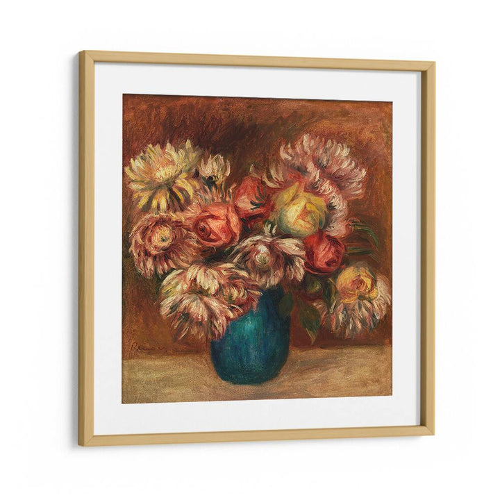 FLOWERS IN A GREEN VASE  , VINTAGE PAINTINGS