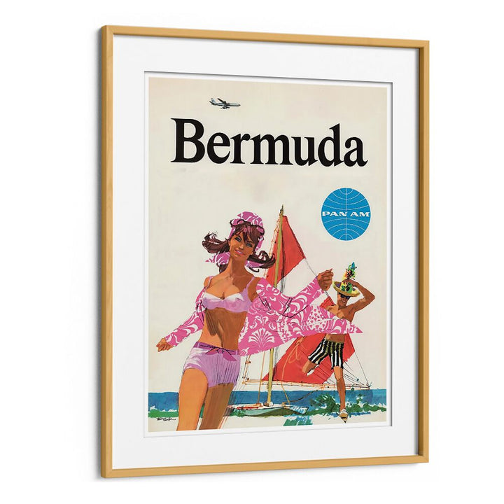 Bermuda vintage travel poster featuring vibrant colors, capturing the essence of tropical paradise and wanderlust.