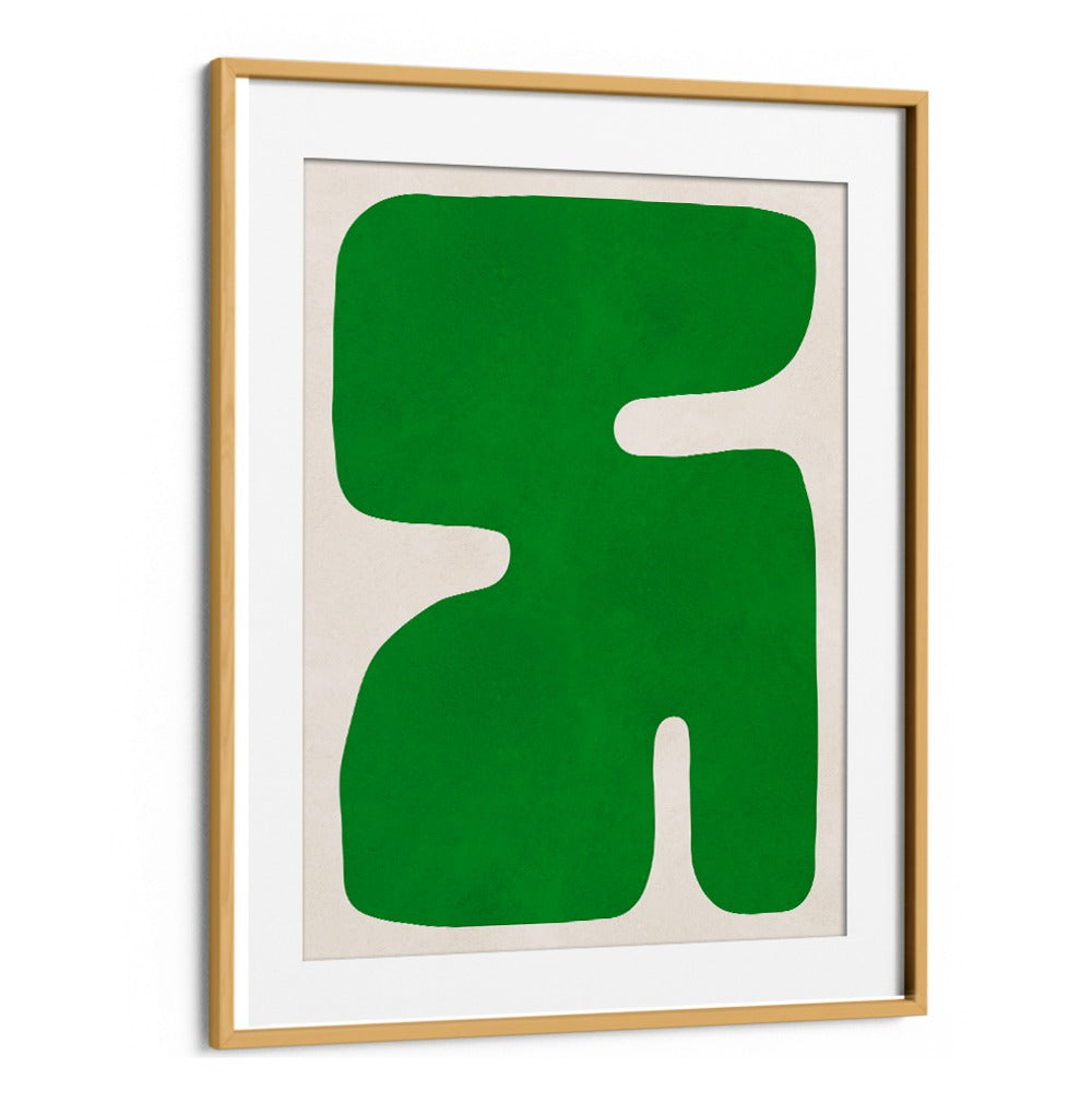 Stylish ORGANIC V, GEOMETRIC ART PRINTS featuring a vibrant green abstract design, perfect for modern decor.