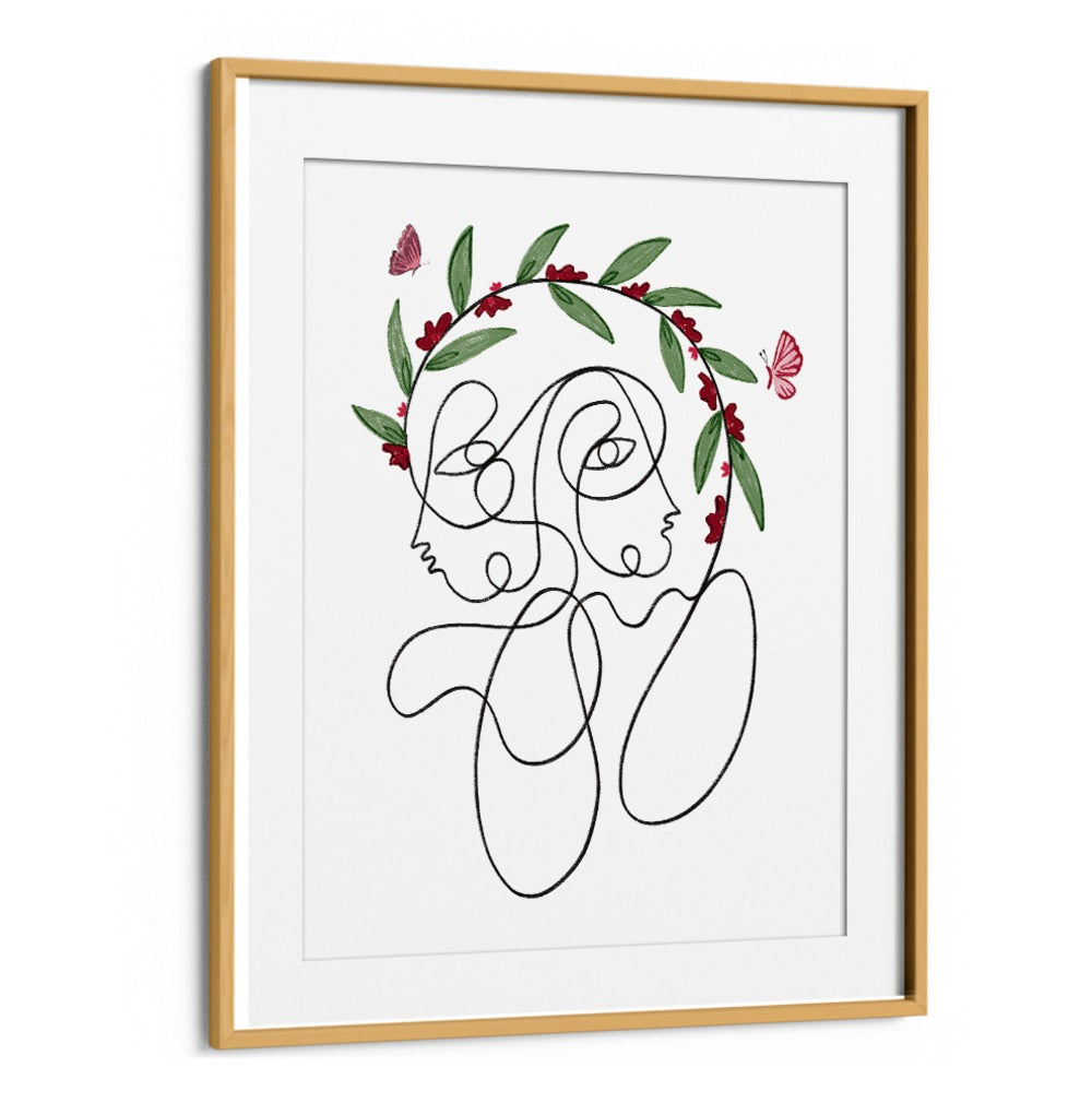 Elegant BLOSSOMING CONNECTION, LINE ART PAINTINGS enhance your décor with unique style and captivating conversation starters.