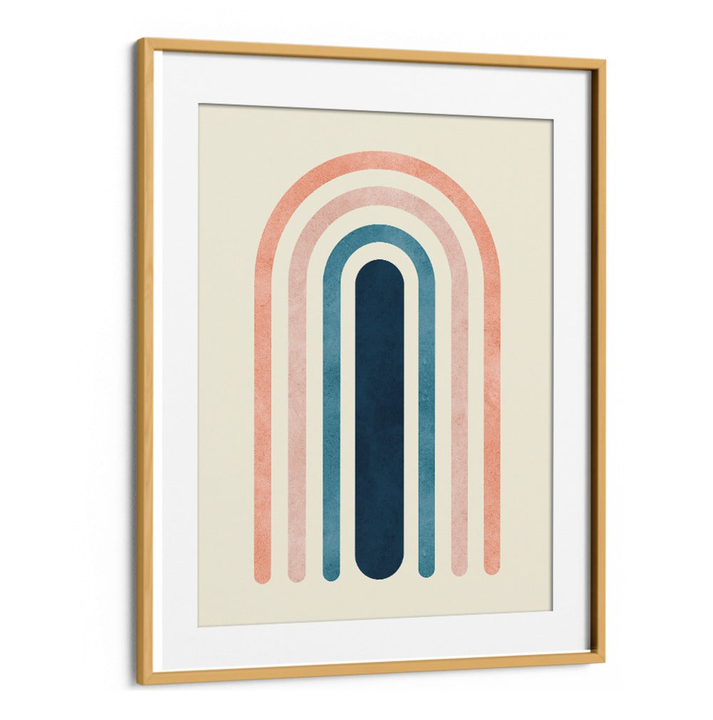 Framed LINES AND ARCS III, BOHO ART PAINTINGS featuring soft curves and warm colors, perfect for stylish interiors.