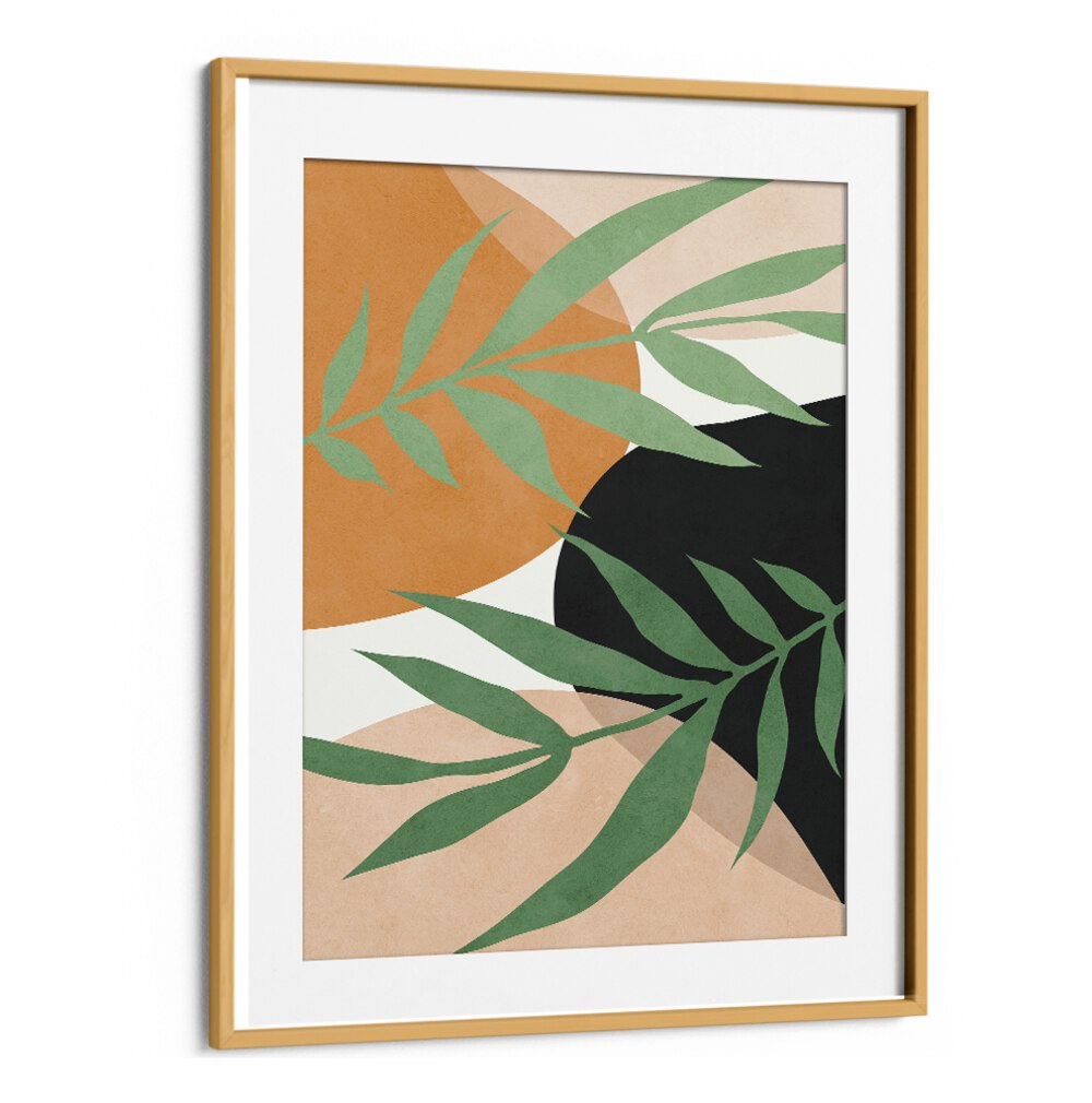 Vibrant TROPICAL VI, BOHO ART PAINTINGS featuring lush leaves and warm colors to elevate your decor. Perfect for any space.