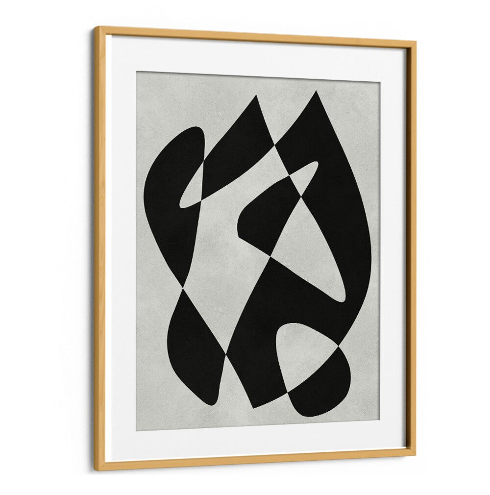Geometric black and white design from MODERN SHAPES II, ABSTRACT PAINTINGS, perfect for contemporary home decor.