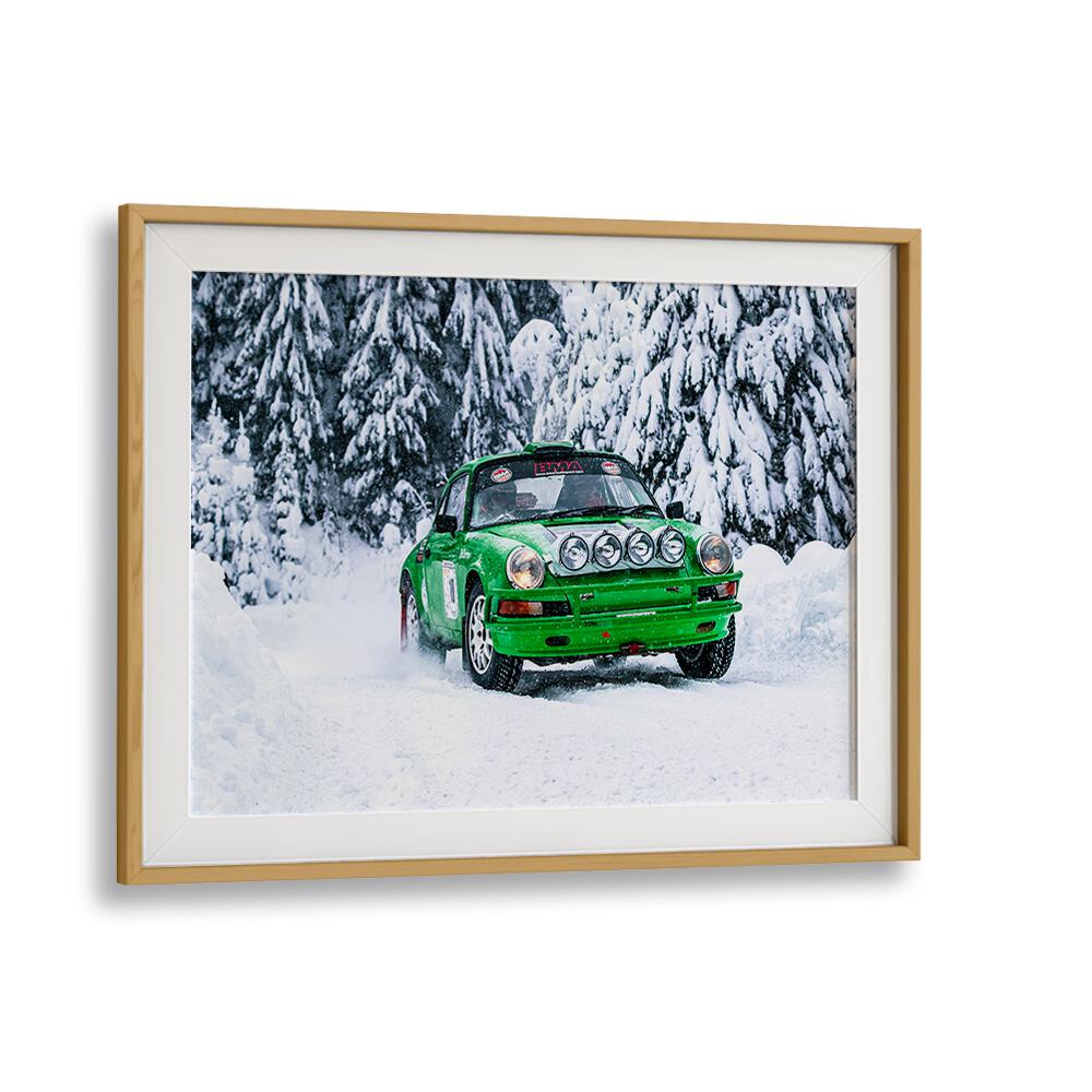 Capture the thrill of winter racing with PORSCHE 911 III, PHOTOGRAPHY PRINTS for your stylish decor.