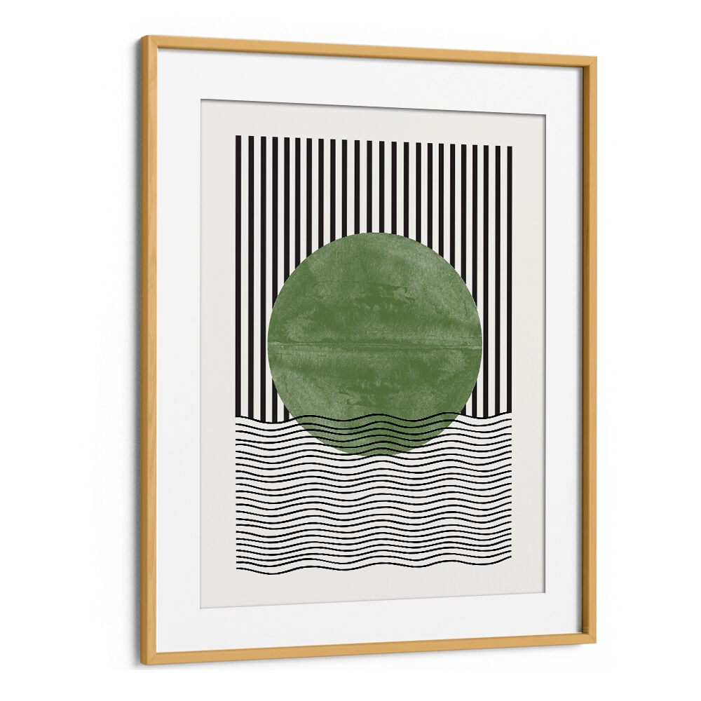 Elevate your decor with MODERN GRAPHIC, BOHO ART PAINTINGS from The Miuus Studio, featuring a vibrant green design.