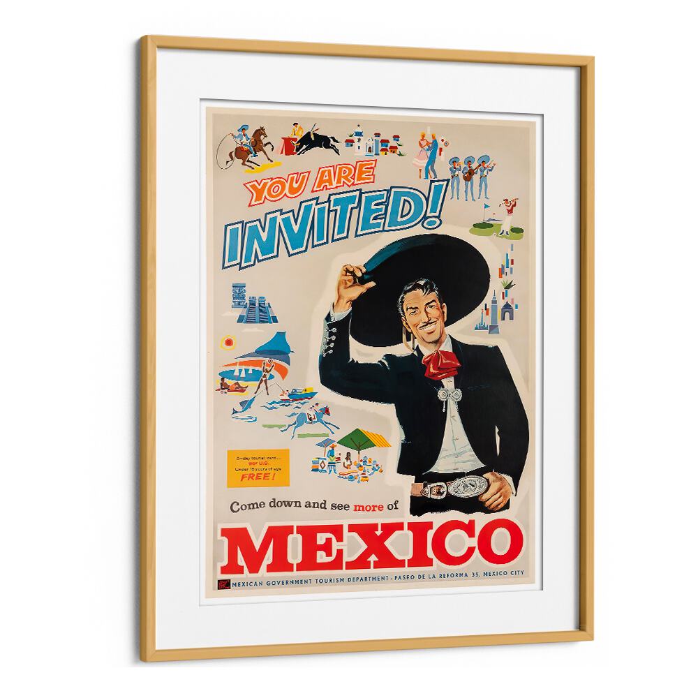 Vibrant MEXICO I, VINTAGE TRAVEL POSTERS invite you to celebrate the charm and culture of Mexico in your home.