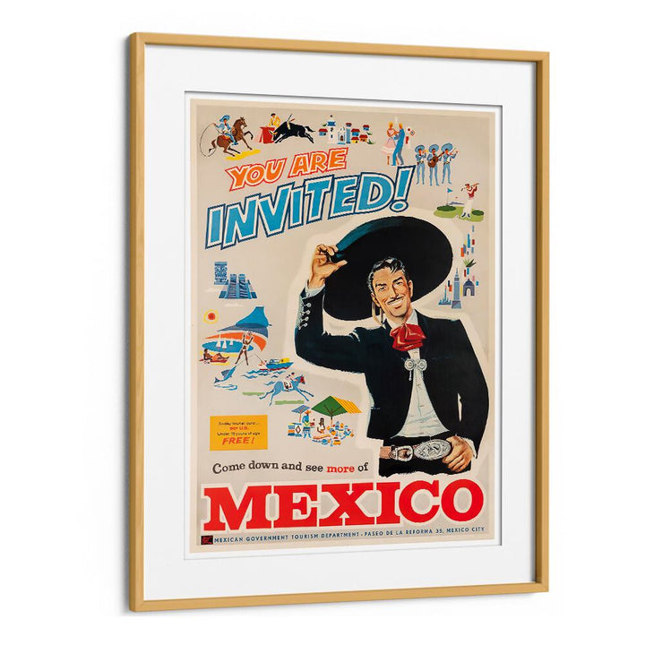 Vibrant MEXICO I, VINTAGE TRAVEL POSTERS invite you to celebrate the charm and culture of Mexico in your home.