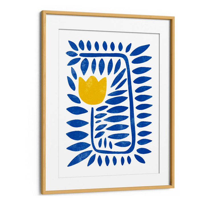 Bright yellow tulip in a vibrant design, showcasing YELLOW TULIP HARMONY, FLORAL FLOWER PAINTINGS for joyful décor.