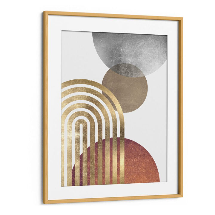 An elegant blend of shapes and colors, COMPOSITION LINES AND CIRCLES II, BOHO ART PAINTINGS enhances any decor.