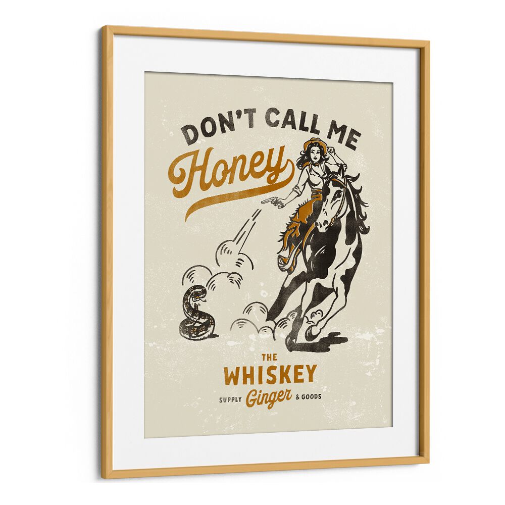 Bold Western cowgirl art featuring "HONEY II, COWBOY" embodies fierce spirit and strength in modern Americana style.