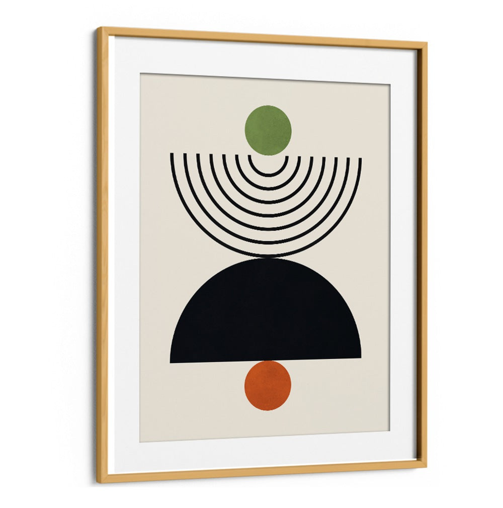 Framed LINES AND CIRCLES XXV, BOHO ART PAINTINGS showcasing modern geometric design for creative spaces.