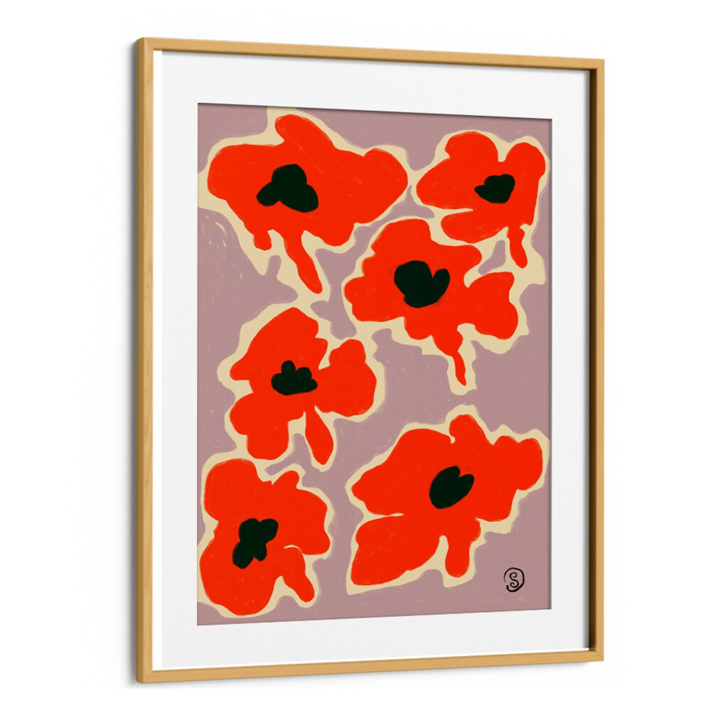 Bright red poppy floral flower paintings add elegance and warmth to any space, enhancing your decor beautifully.