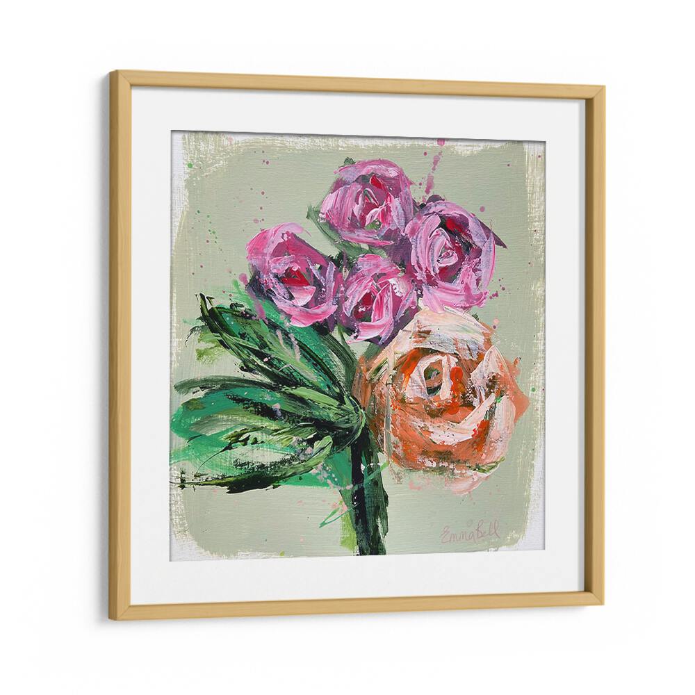Vibrant Pink Roses, Floral Flower Paintings that enhance any decor with stunning abstract brushstrokes. Perfect for your home!