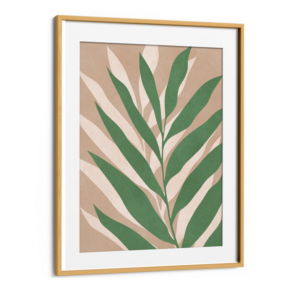 Lush green leaves in TROPICAL I, BOHO ART PAINTINGS, bringing vibrant paradise vibes to your home décor.