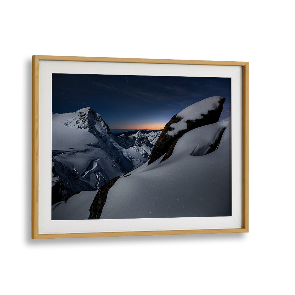 Majestic snowy landscape at dawn, showcasing BREAKING DAWN, PHOTOGRAPHY PRINTS for nature lovers.