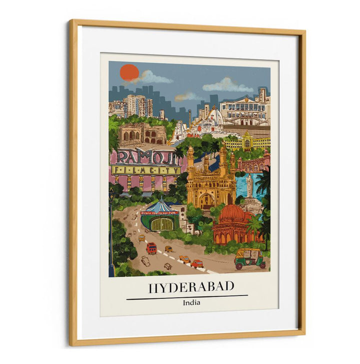 Explore the vibrant scenes of Hyderabad with Saumya Agarwal's HYDERABAD, TRAVEL POSTERS, perfect for wall decor.