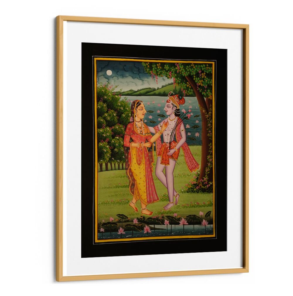 Discover RADHA KRISHNA II, INDIAN ART PAINTINGS, showcasing the divine love between Radha and Krishna in vibrant colors.