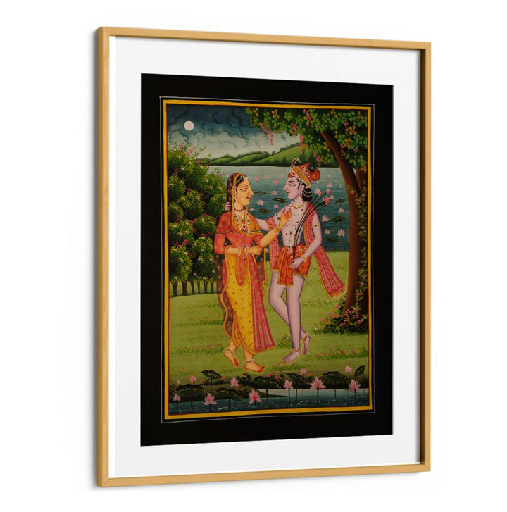 Discover RADHA KRISHNA II, INDIAN ART PAINTINGS, showcasing the divine love between Radha and Krishna in vibrant colors.