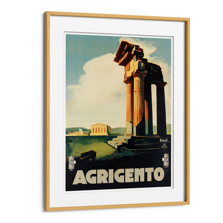 Stunning AGRIGENTO, VINTAGE TRAVEL POSTERS featuring iconic architecture, perfect for art lovers and home decor.