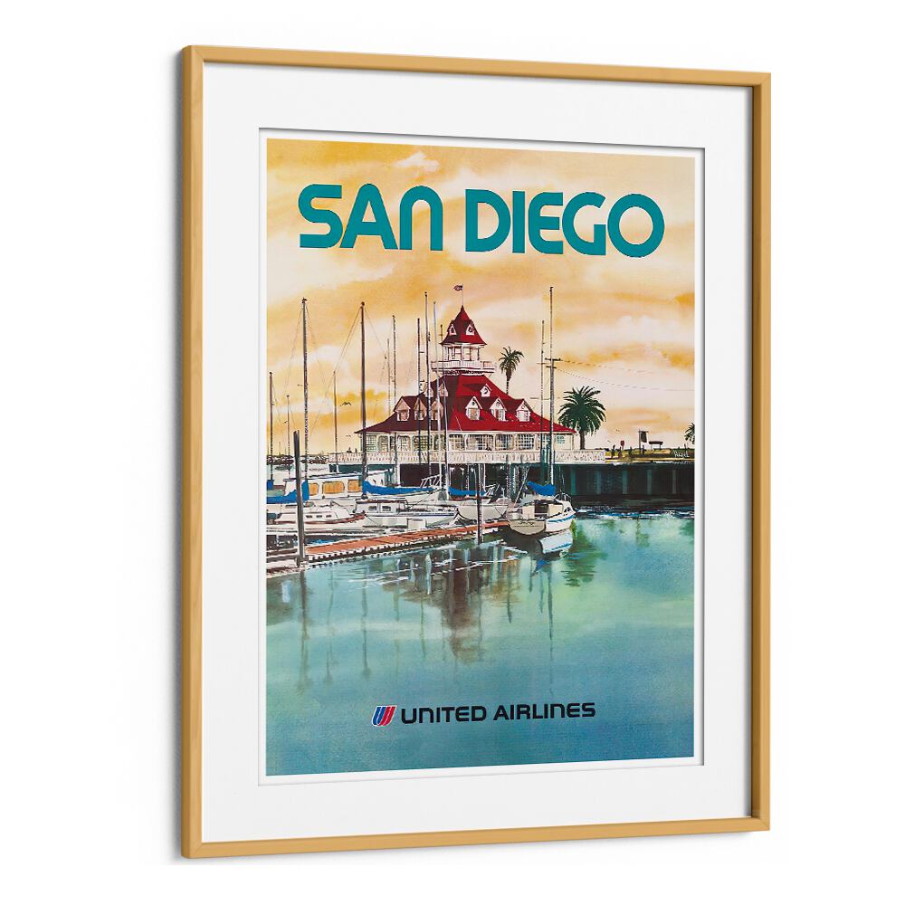 Beautiful SAN DIEGO, VINTAGE TRAVEL POSTERS featuring iconic harbor scenery, perfect for home decor.