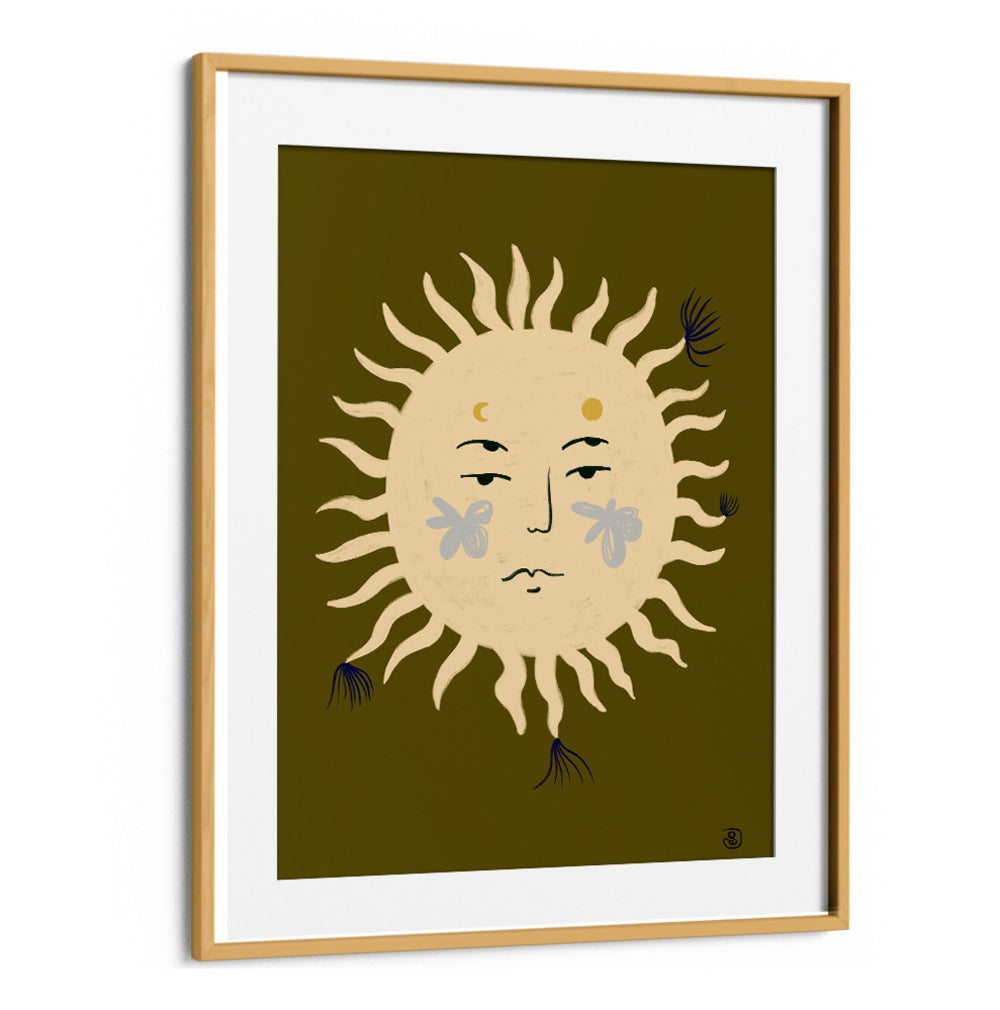 Exquisite OLIVE SUN, ZODIAC poster with artistic sun design, perfect for enhancing your living space's aesthetic.