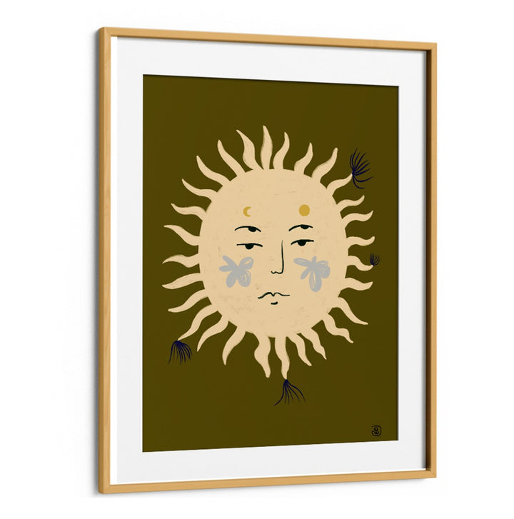 Exquisite OLIVE SUN, ZODIAC poster with artistic sun design, perfect for enhancing your living space's aesthetic.