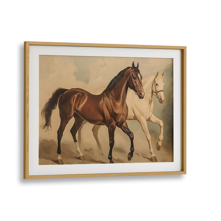 Stunning DUO HORSES GALLOPING, ANIMAL PAINTINGS showcasing equine beauty and strength, perfect for art lovers.
