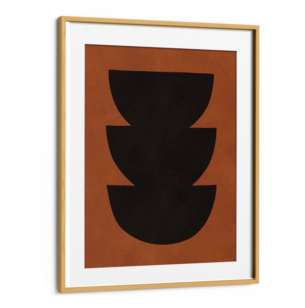 Stylish TRIBAL III, ABSTRACT PAINTINGS featuring bold shapes on a warm background, perfect for modern decor.