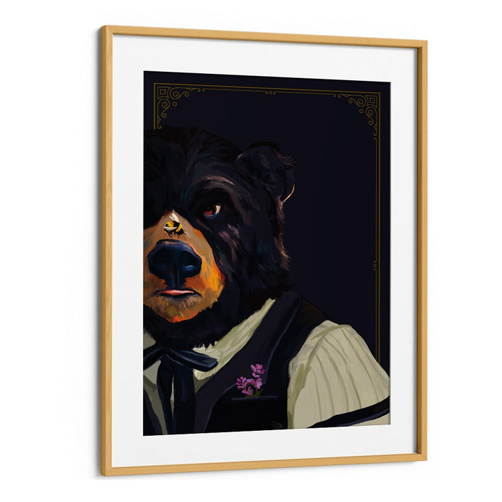 Stylish BEAR, ANIMAL PAINTINGS in a frame, perfect for enhancing your home decor with unique art.