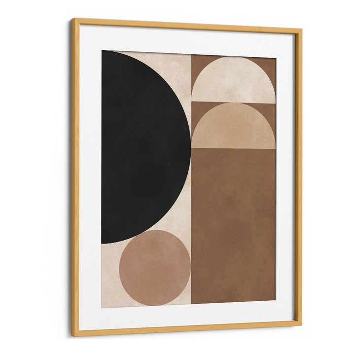 BROWN GEOMETRY VI, GEOMETRIC ART PRINTS showcase elegant shapes in earthy tones, perfect for modern decor.