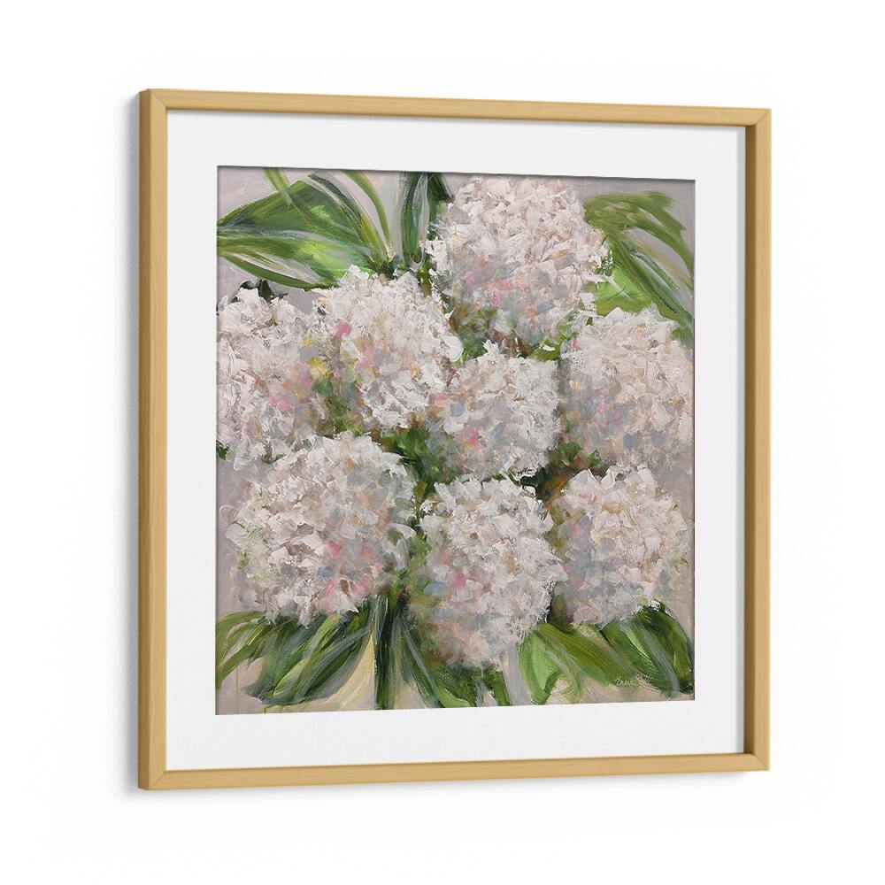 Elevate your decor with this BOUQUET OF WHITE HYDRANGEAS, FLORAL FLOWER PAINTINGS, perfect for any elegant space.