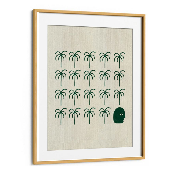 Stylish ROOTS, BOHO ART PAINTINGS featuring palm trees and a unique face design for a modern home aesthetic.